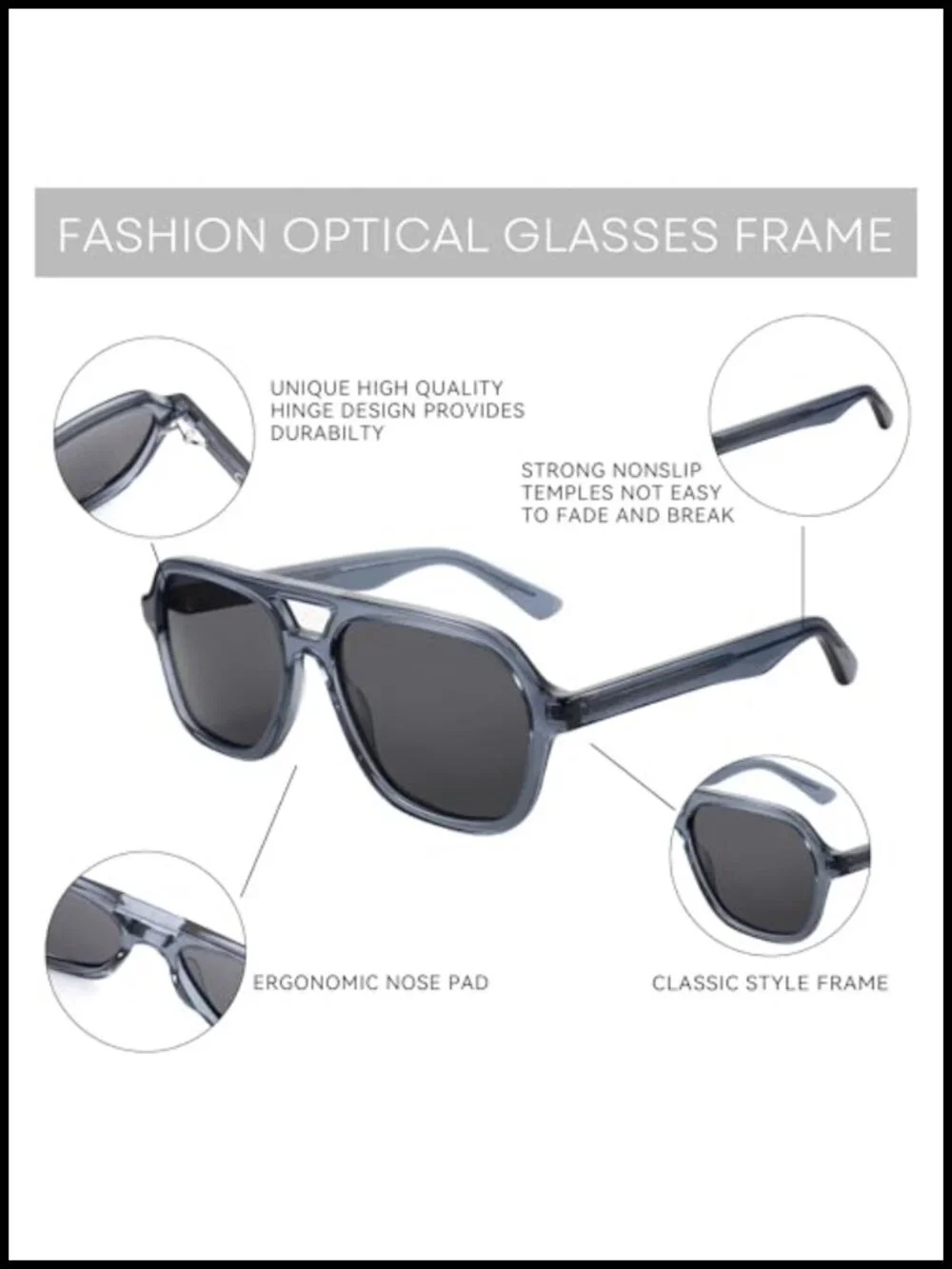 Classic Aviator Sunglasses for Men Polarized UV Protection Square Sun Glasses